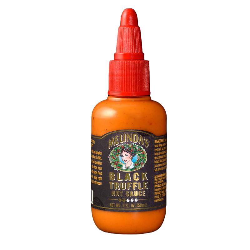 Melinda’s Black Truffle Hot Sauce - Gourmet Truffle Hot Sauce Made with Fresh Ingredients, Italian Black Truffles, Cayenne Peppers, Garlic & Colombian Honey - Keto, No Sugar, No Carbs -2 oz Mini Squeeze
