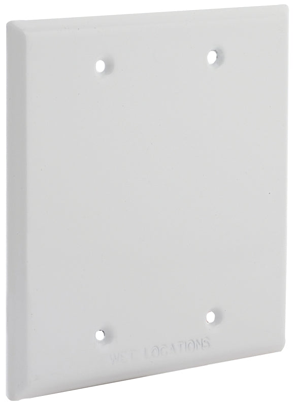 Hubbell-Bell 5175-1 2-Gang Blank Weatherproof Cover,White