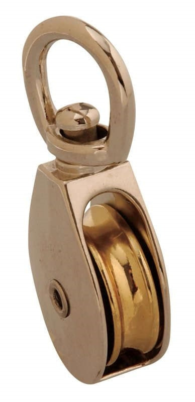 DayMark Campbell T7655032 Single Sheave Swivel Eye Pulley, Nickel Plated, 1-1/2" Sheave Diameter, 3/8" Rope, 50 lbs Load Capacity T7655032N