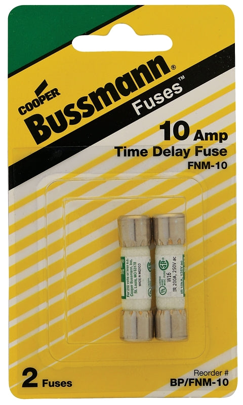 Bussman BP/FNM-10 10 Amp 13/32" X 1-1/2" 250Vac Time Delay Supplemental Fuse