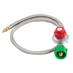 Bayou Classic M5HPR 36-in Stainless Braided LPG Hose w/ 5-psi Adjustable High Pressure Regulator Features 1/8-in Male Orifice Connector Designed For Bayou Classic Cookers