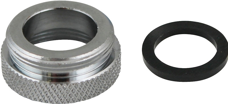 Plumb Pak PP800-61LF Faucet Aerator Adapter, 3/4-27 Female X 55/64-27 Male, Chrome Plated