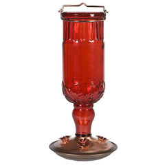 Perky-Pet 8119-2 Antique Bottle hummingbird feeder Red color