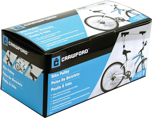 Crawford CBP-6 Ceiling Mounted Bike Pulley Storage System, Black