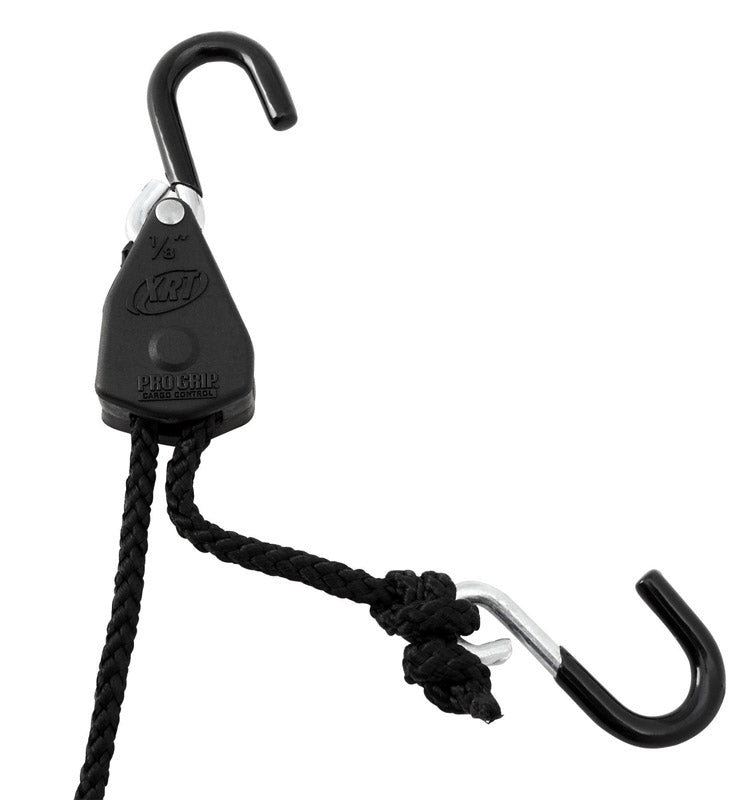 PROGRIP 403420 XRT Rope Lock Tie Down w/Push Button Release for Cargo Transport and Control: 5 1/2' x 1/8'' (Pack of 2),Black