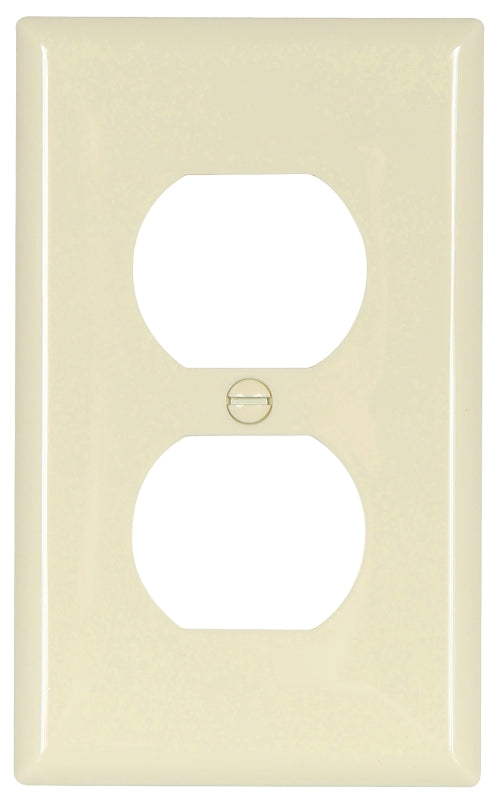 EATON Wiring 5132LA Standard Size Nylon 1-Gang Duplex Receptacle Wallplate, Light Almond Color