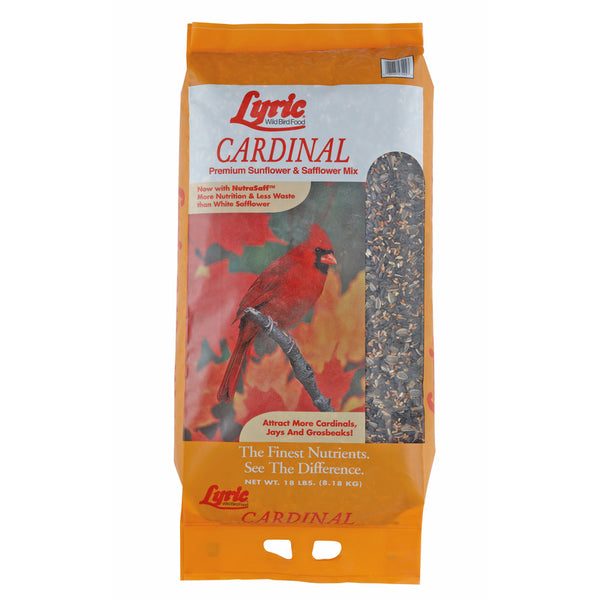 Lyric Cardinal Wild Bird Seed - Sunflower & Safflower Premium Bird Food Mix for Cardinals, Grosbeaks & Blue Jays - 18 lb bag 26-47386