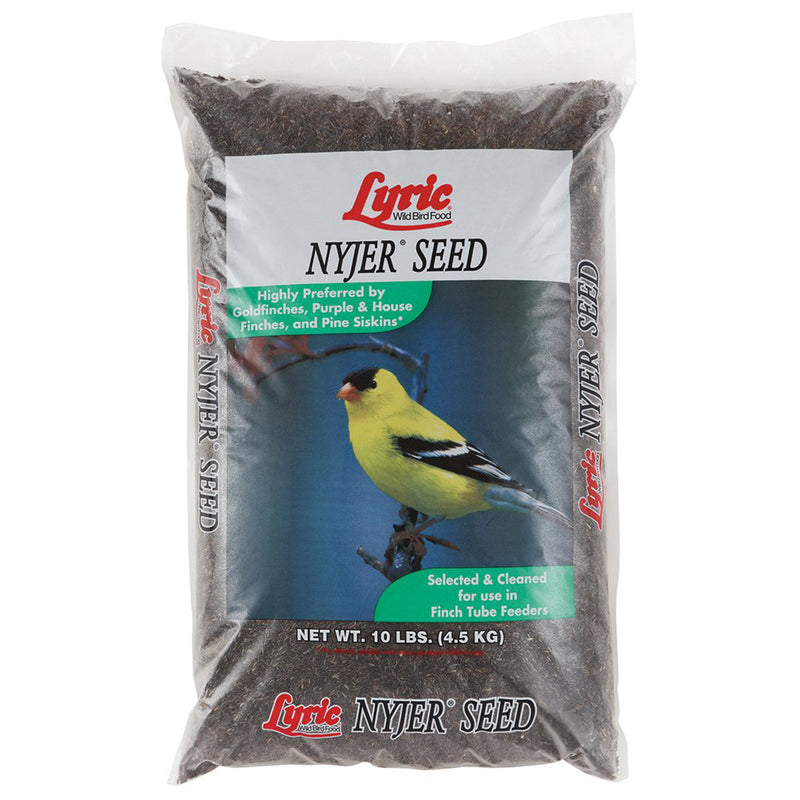 Lyric Nyjer Seed Wild Bird Seed Finch Food - Attracts Goldfinches, House Finches & Purple Finches -10 lb Bag