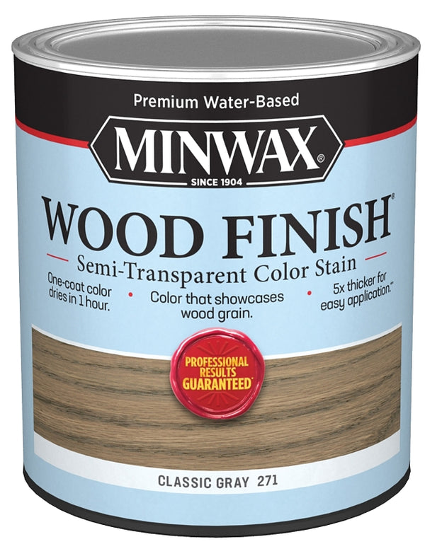Minwax Company, The 108200000 Wood Finish Stain, Water-Based, Semi-Transparent, Classic Gray, 1-Qt. - Quantity 1
