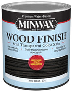 Minwax Wood Finish Stain, Water-Based, Semi-Transparent, True Black, 1-Qt. - Quantity 44 108500000