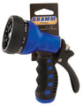 Dramm Revolver Heavy Duty Metal Garden Hose Nozzle - 9 Spray Patterns, High Pressure Jet, Thumb-Control Flow, Ergonomic Grip - Blue 60-22705