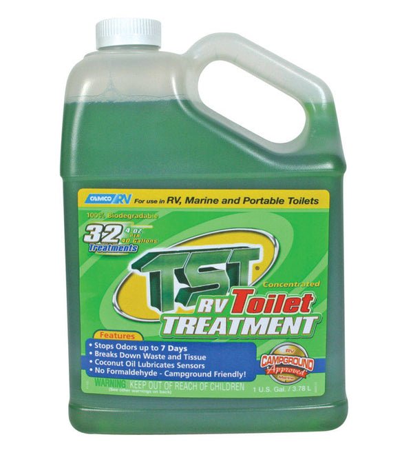 Camco 40227 TST Fresh Scent RV Toilet Treatment, Formaldehyde Free, Breaks Down Waste And Tissue, Septic Tank Safe, Treats up to 32 - 40 Gallon Holding Tanks (128 Ounce Bottle)