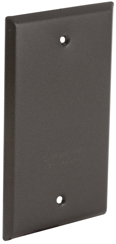 Hubbell-Bell 5173-2 Blank Weatherproof Single Gang Device Mount Cover, Bronze