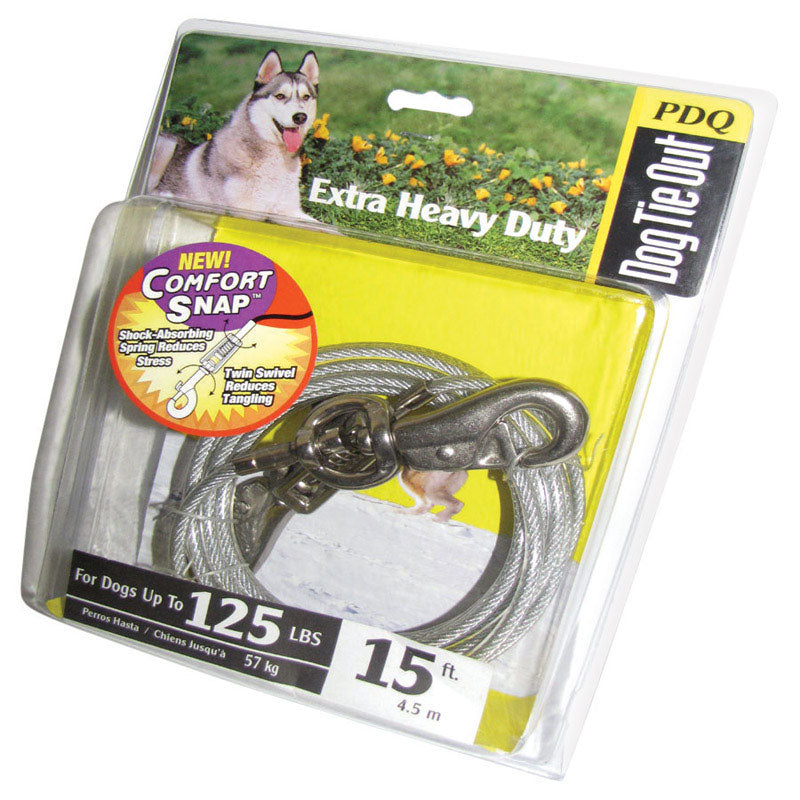 Boss Pet Products Extra Large Dog PDQ Tie Out with Spring Size: 240"