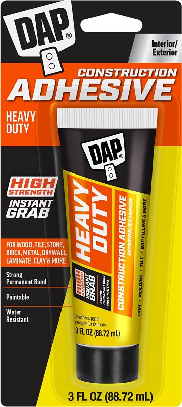 DAP Heavy Duty Construction Adhesive, White, 3 oz (7079800160)