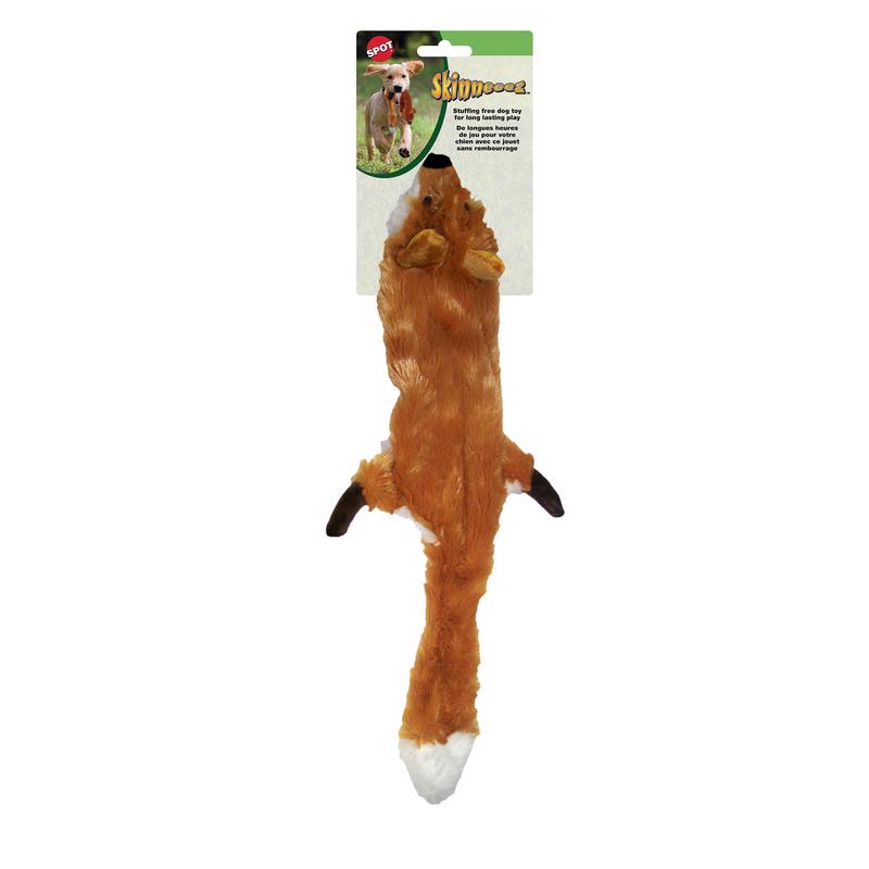 SPOT Skinneeez Fox 23-Inch Stuffing-Free Plush Dog Toy – Realistic Design with 2 Squeakers – Durable, Soft Polyester for Medium & Large Dogs – Tug, Fetch & Shake Play – for Moderate Chewers