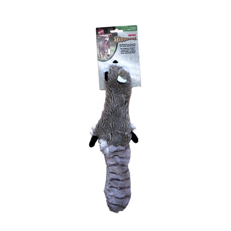 Skinneeez Multicolored Raccoon Dog Toy Small Plush