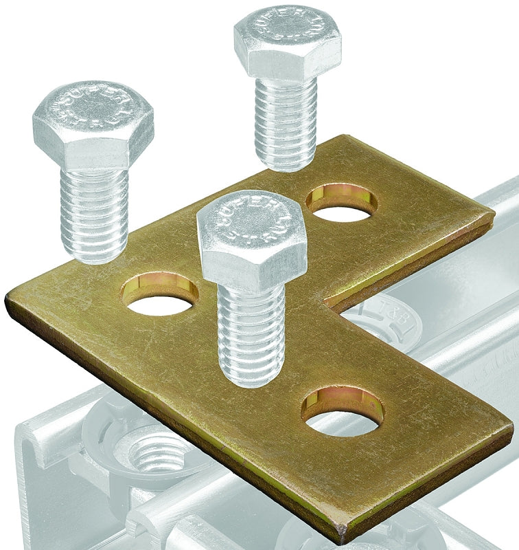 Thomas & Betts ZAB219-10 3 Hole Flat Right Angle Bracket, Electro Plated Zinc Finish