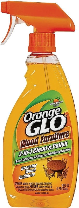 Orange Glo Wood Furniture 2-in-1 Clean & Polish 16 Oz (Pack of 3) 11995