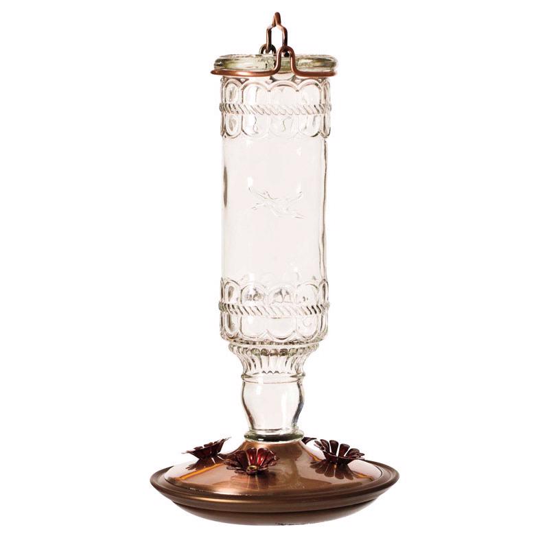 Perky-Pet 8107-1SR Antique Glass Bottle Hummingbird Feeder - Outdoor Garden Décor Hummingbird Feeder