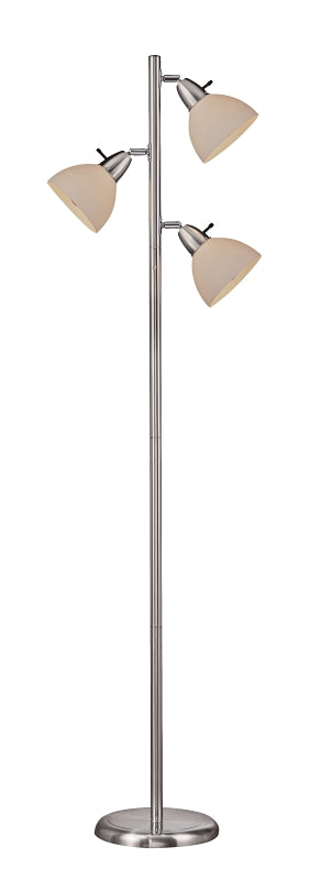 Boston Harbor TL-TREE-648 Three Lights Tree Lamp, 65", Satin Nickel