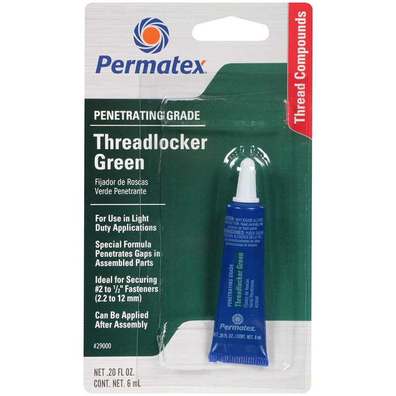Permatex 29000 Penetrating Grade Threadlocker Green, 6 ml