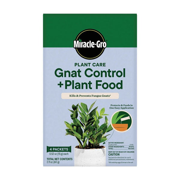 Miracle-Gro Plant Care Gnat Control + Plant Food, 4 Packets 3064304