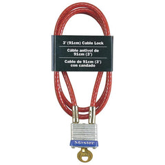 Master Lock 719D Steel Cable with Integrated Outdoor Padlock with Key, 1 Pack