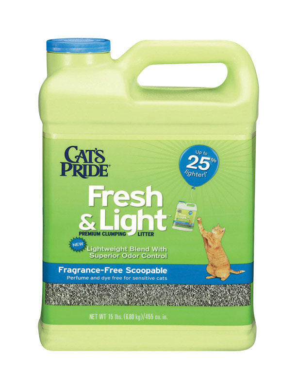 Cat's Pride Max Power: Total Odor Control - Up to 10 Days of Powerful Odor Control - Strong Clumping - Hypoallergenic - 99% Dust Free - Multi-Cat Litter, Unscented, 15 Pounds C47915C60