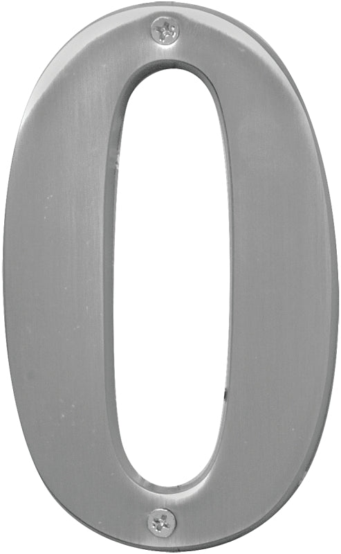 Hy-Ko Products BR-51SN/0 Prestige House Number 0 (ZERO) 5" High, Satin Nickel Finish, 1 Piece