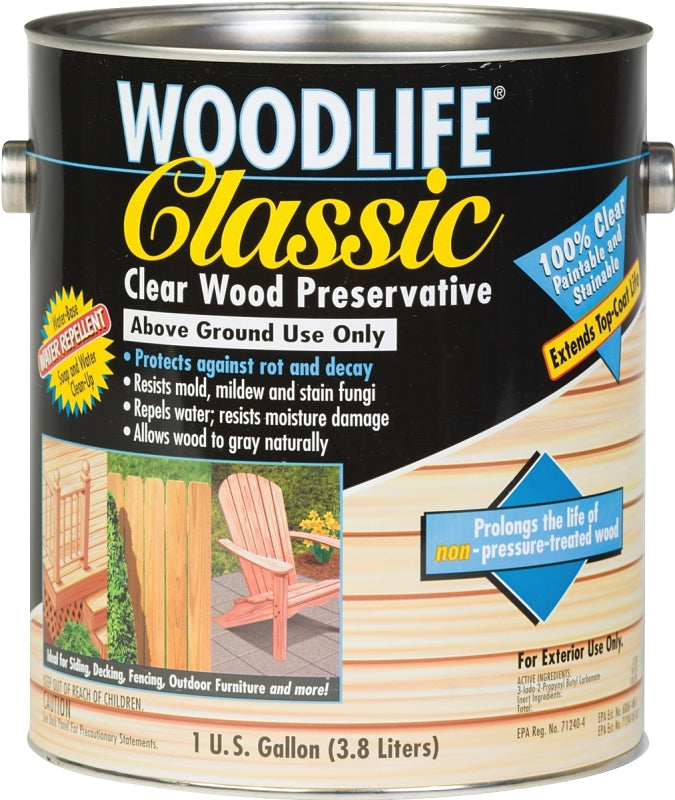 WOLMAN WoodLide Classic 00903 Wood Preservative, Clear, Liquid, 1 gal, Can