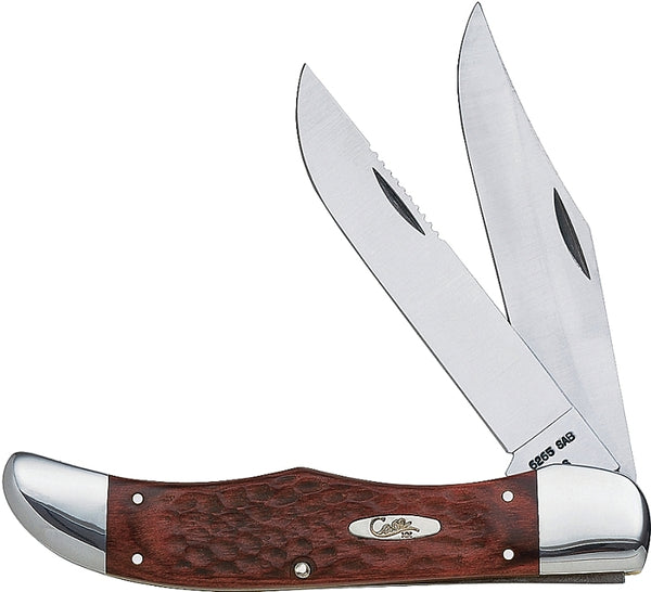 Case WR XX Pocket Knife Brown Rosewood Folding Hunter Item #189 - (6265Sab SS) - Length Closed: 5 1/4 Inches