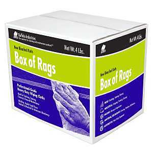 Buffalo Industries (12020) New White Bleached Knit Rags, 4 lb. box - All-Purpose Wiping, Cleaning, Polishing, Medium-Weight T-shirt Material, Washed and Bleached for Super Absorbency and Low-Linting