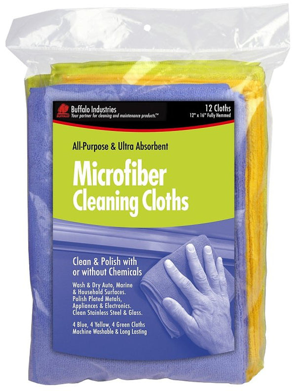 Buffalo Industries Microfiber Detailer Cloth 12pk, Inc in 65003