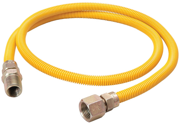 B&K G014YE101136RP Gas Connector, Yellow MIP x FIP Stainless Steel Epoxy-Coated