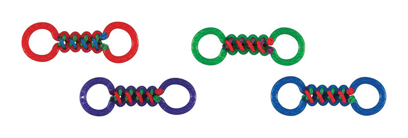 Chompers Braided Double Tug Dog Toy Asstd Colors-Green-Purple-Red Rubber