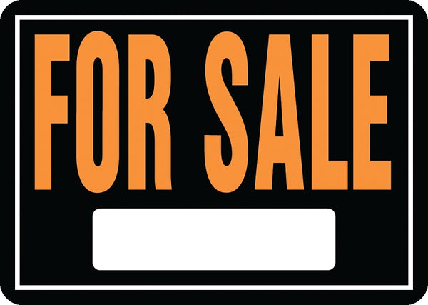 Hy-Ko Products 801 For Sale Aluminum Sign 9.25" x 14" Orange/Black, 1 Piece