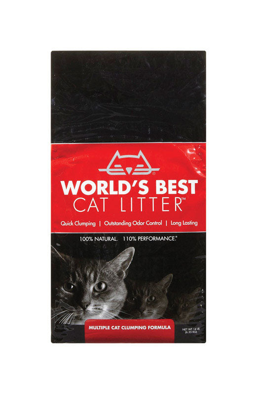 WORLD'S BEST CAT LITTER Multiple Cat Unscented, 15-Pounds - Natural Ingredients, Quick Clumping, Flushable, 99% Dust Free & Made in USA - Long-Lasting Odor Control & Easy Scooping