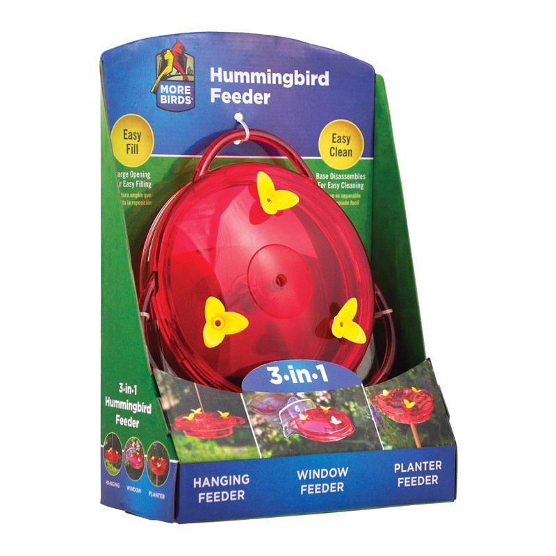 3-N-1 PLASTIC HUMMINGBIRD FEEDER