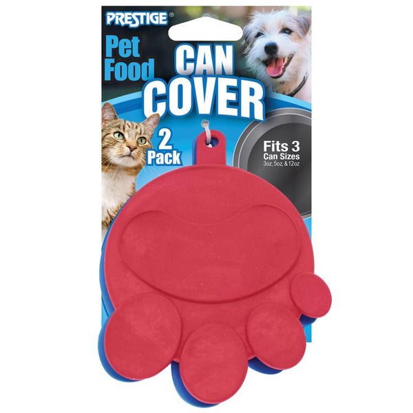 Prestige Universal Canned Food Covers with Paw Print Design (2 Pack) A00260