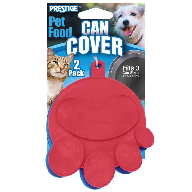 Prestige Universal Canned Food Covers with Paw Print Design (2 Pack)