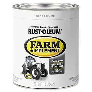 Rust-Oleum 280105 Farm & Implement Enamel Paint, Quart, Gloss White, (Pack of 1)