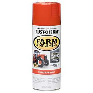 Rust-Oleum 280142 Farm & Implement Spray Paint, 12 oz, Kubota Orange, (Pack of 1)