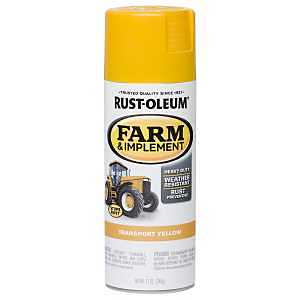 Rust-Oleum 280145 Farm & Implement Spray Paint, 12 oz, Gloss Transport Yellow (Pack of 1)