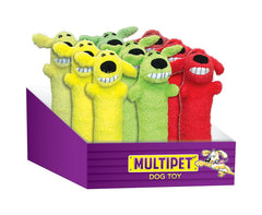 Multipet Original Loofa Dog Plush Toy - Squeaky Toy for All Dogs - Extra Soft Plush - Stuffed Animal Dog Toys for Playing - Cute Dog Pet Toy (1 Count, 12", Random Color Surprise) 47773