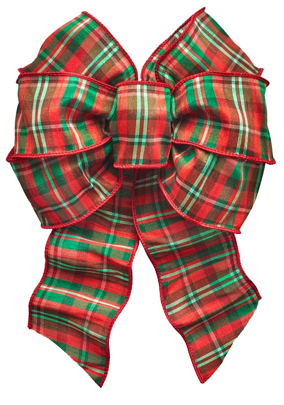 Holidaytrims Bow Wired RED/GRN 7LP 8.5X14IN 6159