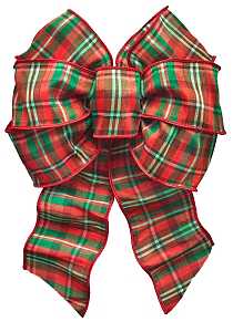 Holidaytrims Bow Wired RED/GRN 7LP 8.5X14IN 6159
