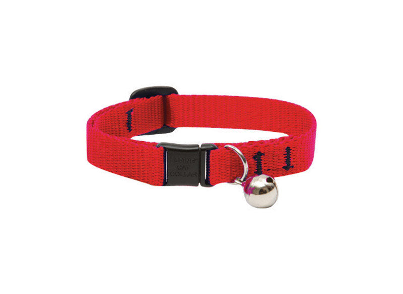 LupinePet Basics 1/2'' Red Cat Safety Collar with Bell , 8-12''