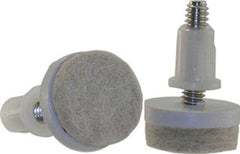 Shepherd Hardware 4 Pack 1" Threaded Felt Furniture Glides - 1/4" Stem Adjustable Leveling Feet for Wood, Tile & Laminate Floors - Tan (Includes Threaded Inserts) 9908