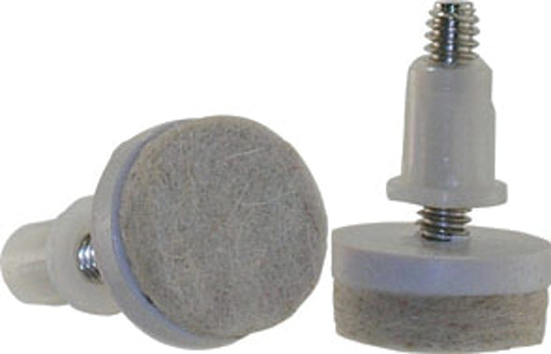 Shepherd Hardware 4 Pack 1" Threaded Felt Furniture Glides - 1/4" Stem Adjustable Leveling Feet for Wood, Tile & Laminate Floors - Tan (Includes Threaded Inserts)